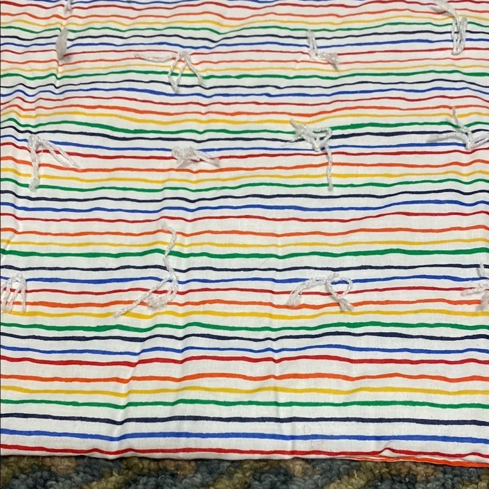 Toddler Colorful Handmade Striped Quilt Cottage Child’s Prairie